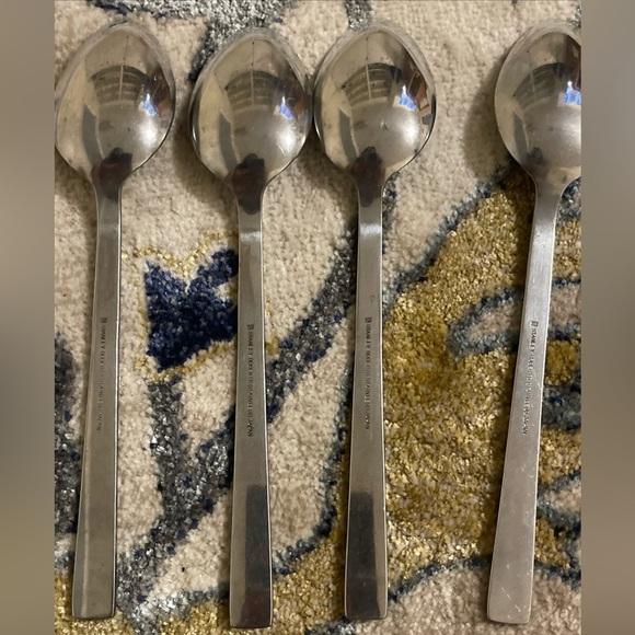 4 Stanly Roberts Stainless Japan spoonful flower
design carving - Picture 2 of 4